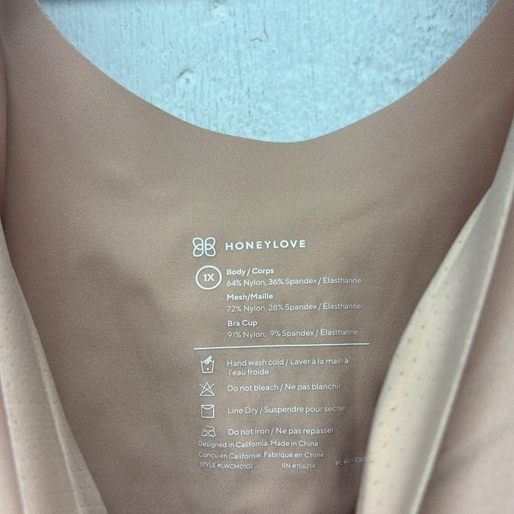 Honeylove LiftWear Adjustable Cami Tank Top Rose Tan Smoothing Underwire-free 1X - Picture 4 of 8